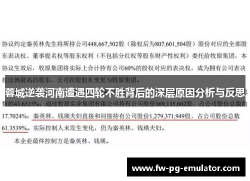 蓉城逆袭河南遭遇四轮不胜背后的深层原因分析与反思